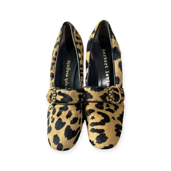 Vintage Herbert Levine‎ Mod Spotted Hair Calf Pumps with Gold tone buckle, 1969 - Picture 3 of 15